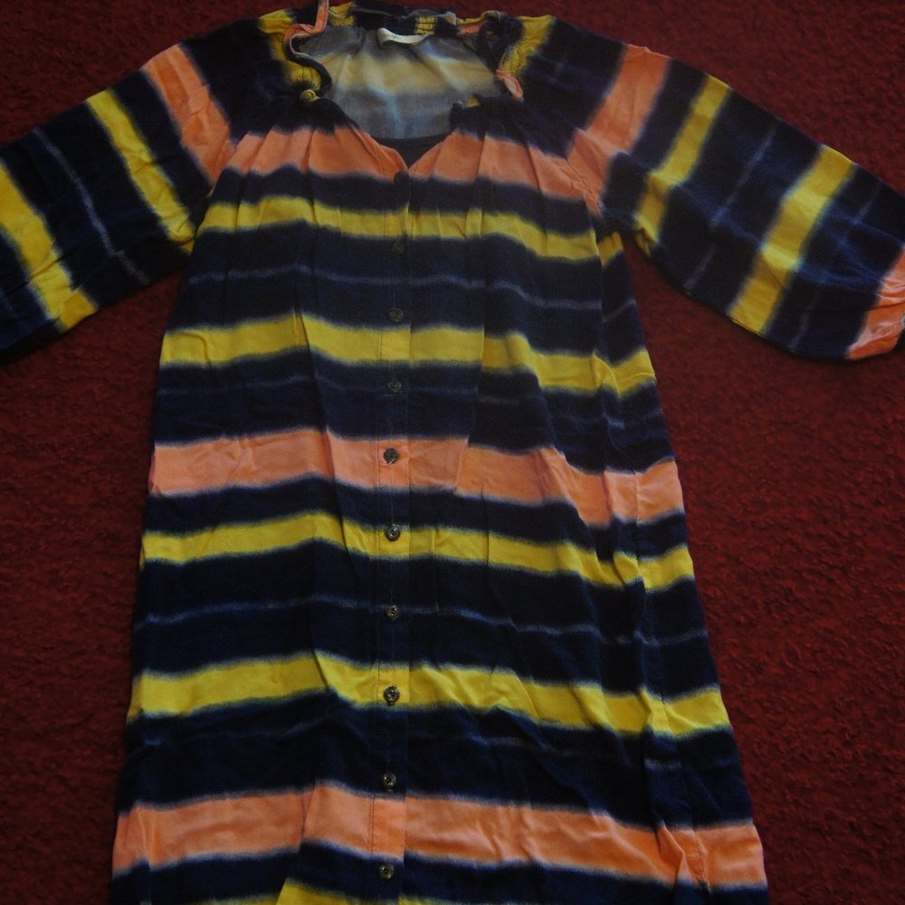 Anthropology striped button down dress